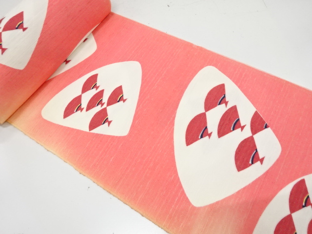 JAPANESE KIMONO / ANTIQUE BOLT FOR ZABUTON CUSHION CLOVER / FAN